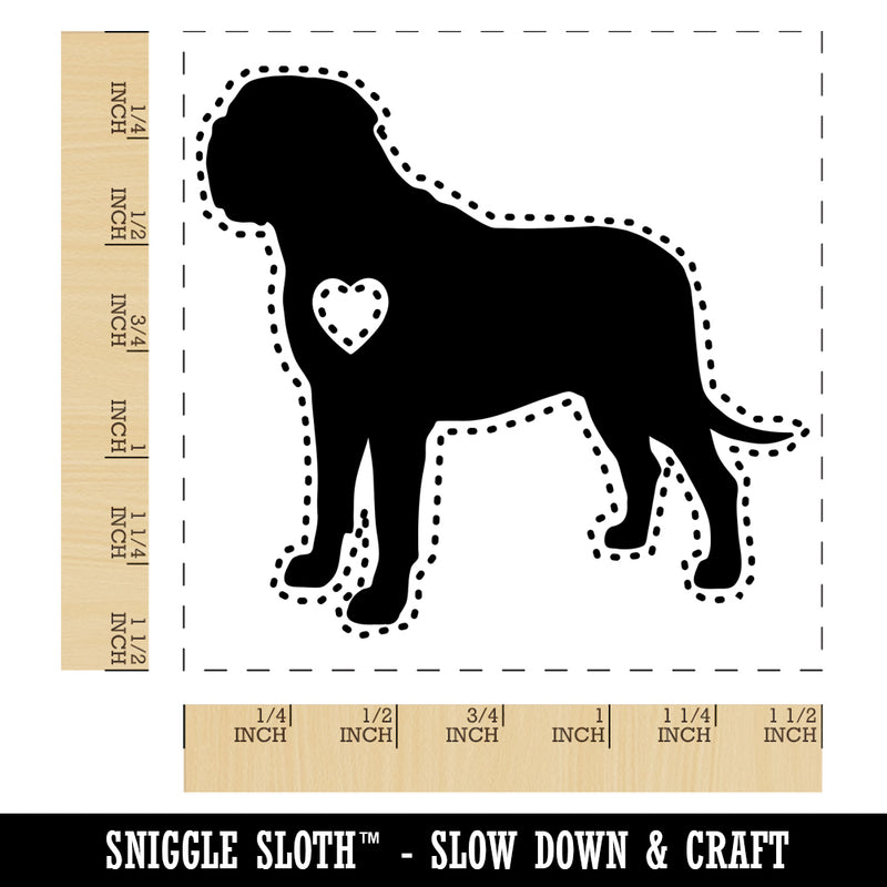 English Mastiff Dog with Heart Self-Inking Rubber Stamp Ink Stamper