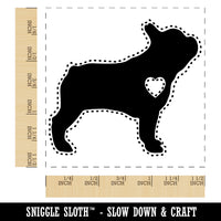 French Bulldog Dog with Heart Self-Inking Rubber Stamp Ink Stamper