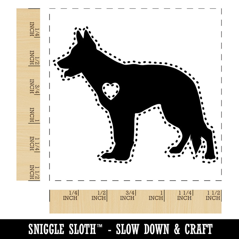 German Shepherd Dog with Heart Self-Inking Rubber Stamp Ink Stamper