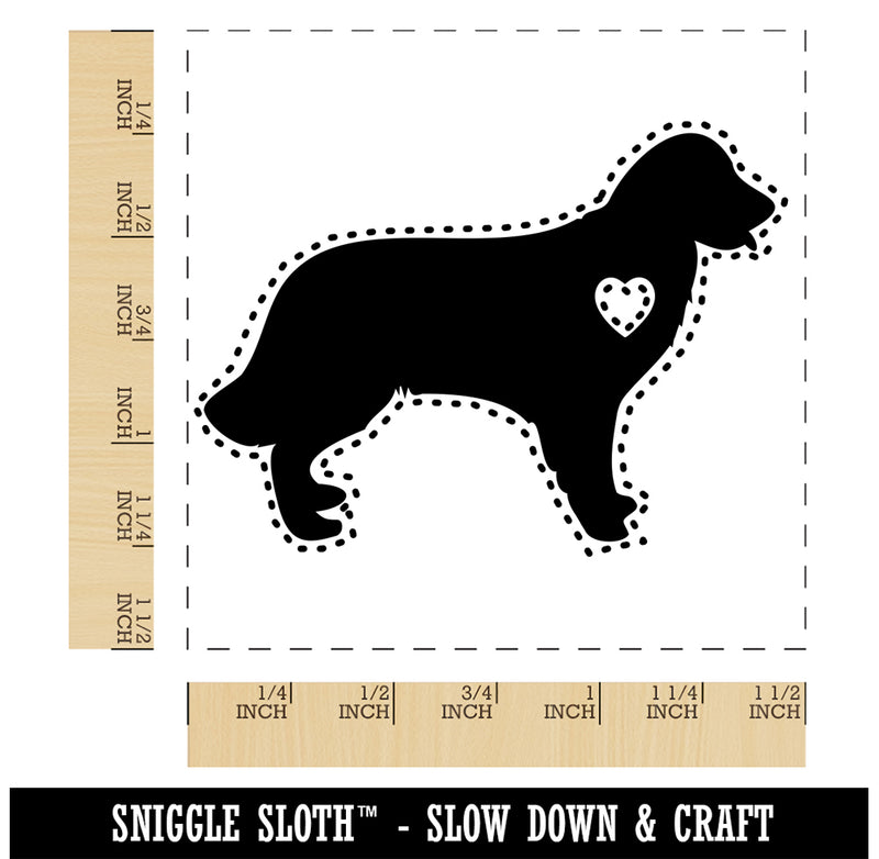 Golden Retriever Dog with Heart Self-Inking Rubber Stamp Ink Stamper
