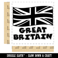 Great Britain with Waving Flag Union Jack Cute Self-Inking Rubber Stamp Ink Stamper