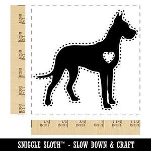 Great Dane Dog with Heart Self-Inking Rubber Stamp Ink Stamper