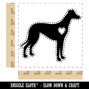 Greyhound Dog with Heart Self-Inking Rubber Stamp Ink Stamper