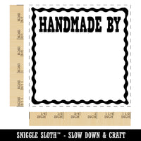 Handmade By Cute Font with Curvy Border Self-Inking Rubber Stamp Ink Stamper