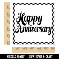 Happy Anniversary Elegant Text Self-Inking Rubber Stamp Ink Stamper