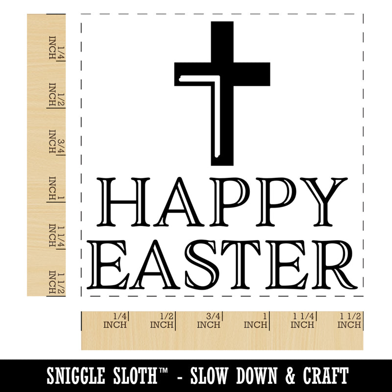 Happy Easter with Cross Self-Inking Rubber Stamp Ink Stamper