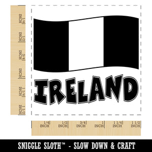 Ireland with Waving Flag Cute Self-Inking Rubber Stamp Ink Stamper