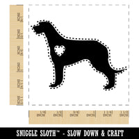 Irish Wolfhound Dog with Heart Self-Inking Rubber Stamp Ink Stamper