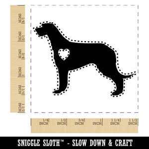 Irish Wolfhound Dog with Heart Self-Inking Rubber Stamp Ink Stamper
