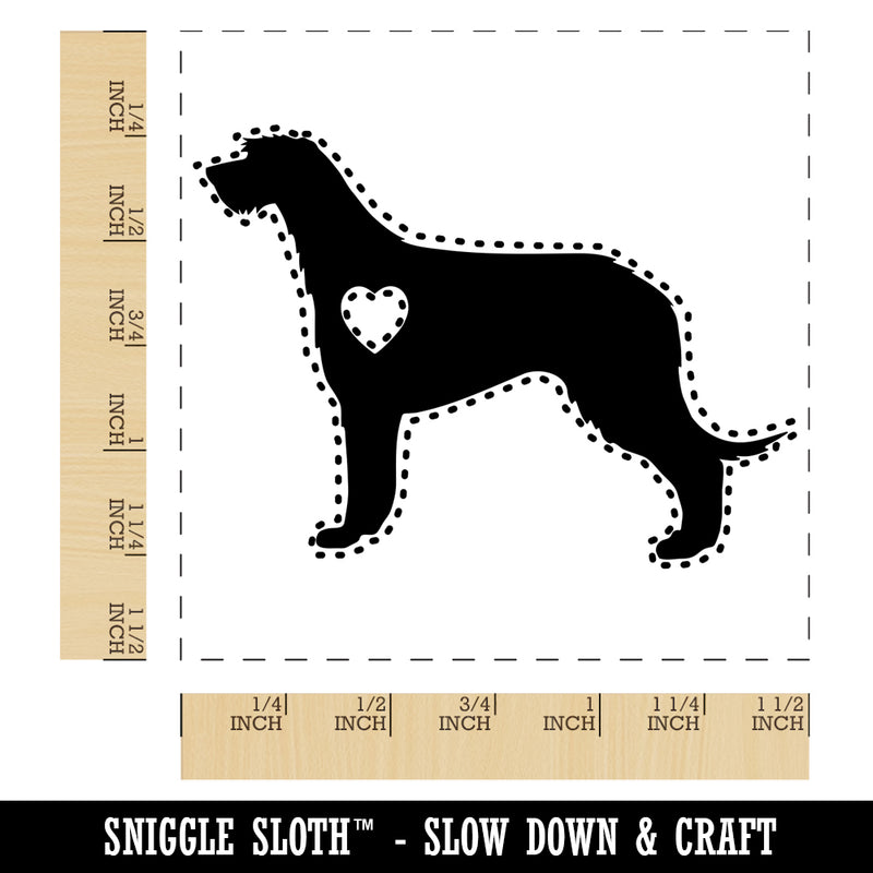 Irish Wolfhound Dog with Heart Self-Inking Rubber Stamp Ink Stamper