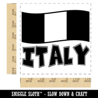 Italy with Waving Flag Cute Self-Inking Rubber Stamp Ink Stamper