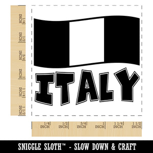 Italy with Waving Flag Cute Self-Inking Rubber Stamp Ink Stamper