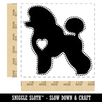 Miniature Poodle Dog with Heart Self-Inking Rubber Stamp Ink Stamper