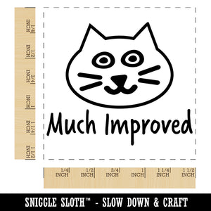 Much Improved Happy Cat Face Teacher Motivation Self-Inking Rubber Stamp Ink Stamper