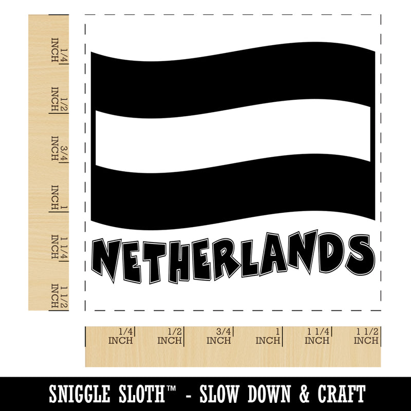 Netherlands Waving Flag Cute Self-Inking Rubber Stamp Ink Stamper