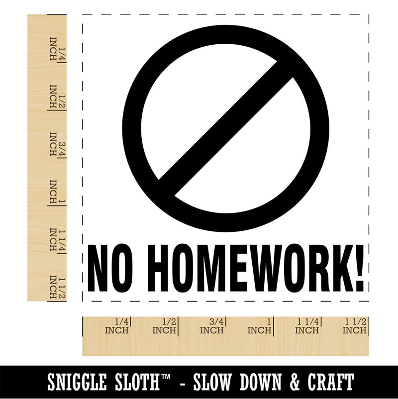 No Homework Teacher Motivation Self-Inking Rubber Stamp Ink Stamper