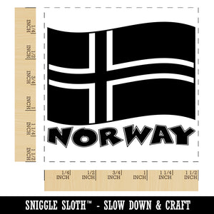 Norway with Waving Flag Cute Self-Inking Rubber Stamp Ink Stamper