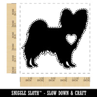 Papillon Continental Toy Spaniel Dog with Heart Self-Inking Rubber Stamp Ink Stamper