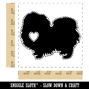 Pekingese Dog with Heart Self-Inking Rubber Stamp Ink Stamper