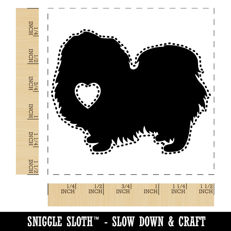 Pekingese Dog with Heart Self-Inking Rubber Stamp Ink Stamper