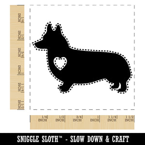 Pembroke Welsh Corgi Dog with Heart Self-Inking Rubber Stamp Ink Stamper