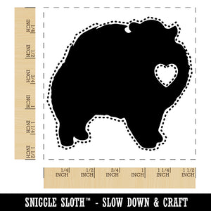 Pomeranian Dog with Heart Self-Inking Rubber Stamp Ink Stamper