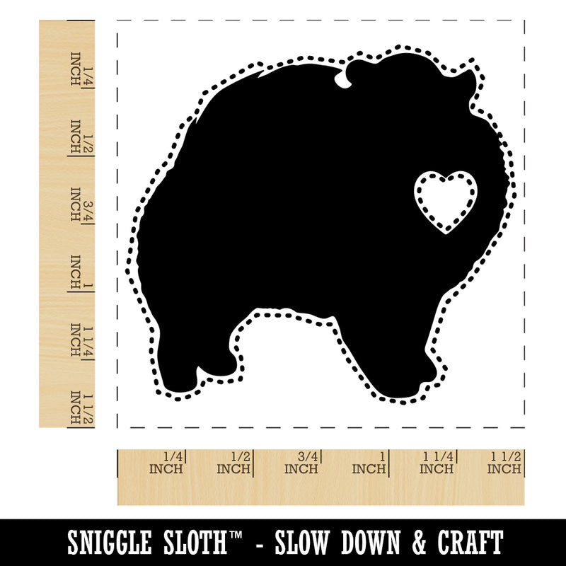 Pomeranian Dog with Heart Self-Inking Rubber Stamp Ink Stamper