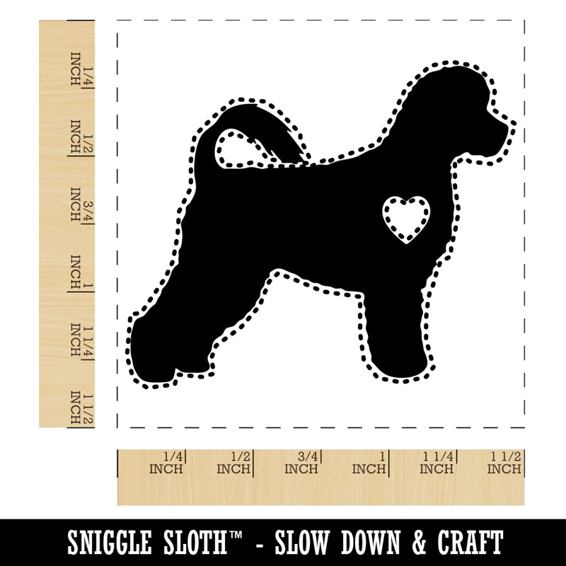 Portuguese Water Dog with Heart Self-Inking Rubber Stamp Ink Stamper