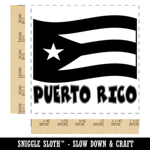 Puerto Rico with Waving Flag Cute Self-Inking Rubber Stamp Ink Stamper