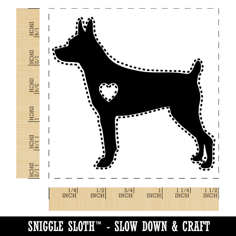 Rat Terrier Dog with Heart Self-Inking Rubber Stamp Ink Stamper