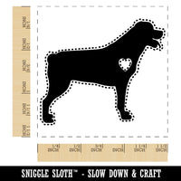 Rottweiler Dog with Heart Self-Inking Rubber Stamp Ink Stamper