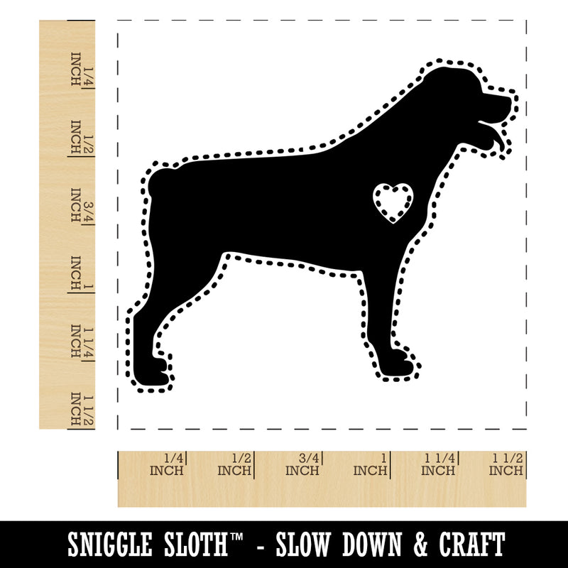 Rottweiler Dog with Heart Self-Inking Rubber Stamp Ink Stamper