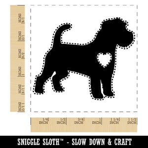 Rough Coated Jack Russell Terrier Parson Dog with Heart Self-Inking Rubber Stamp Ink Stamper
