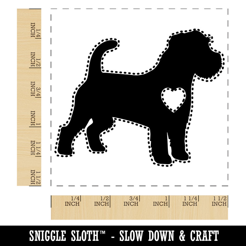 Rough Coated Jack Russell Terrier Parson Dog with Heart Self-Inking Rubber Stamp Ink Stamper