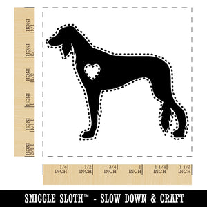 Saluki Dog with Heart Self-Inking Rubber Stamp Ink Stamper