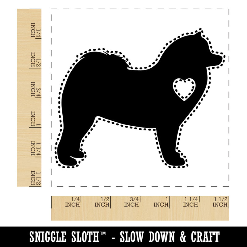 Samoyed Dog with Heart Self-Inking Rubber Stamp Ink Stamper