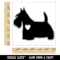 Scottish Terrier Scottie Dog with Heart Self-Inking Rubber Stamp Ink Stamper