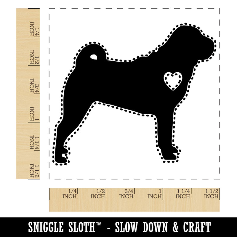 Shar-Pei Dog with Heart Self-Inking Rubber Stamp Ink Stamper