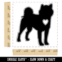 Shiba Inu Dog with Heart Self-Inking Rubber Stamp Ink Stamper