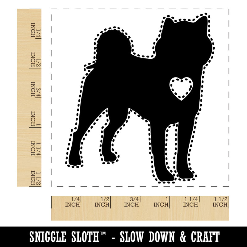 Shiba Inu Dog with Heart Self-Inking Rubber Stamp Ink Stamper