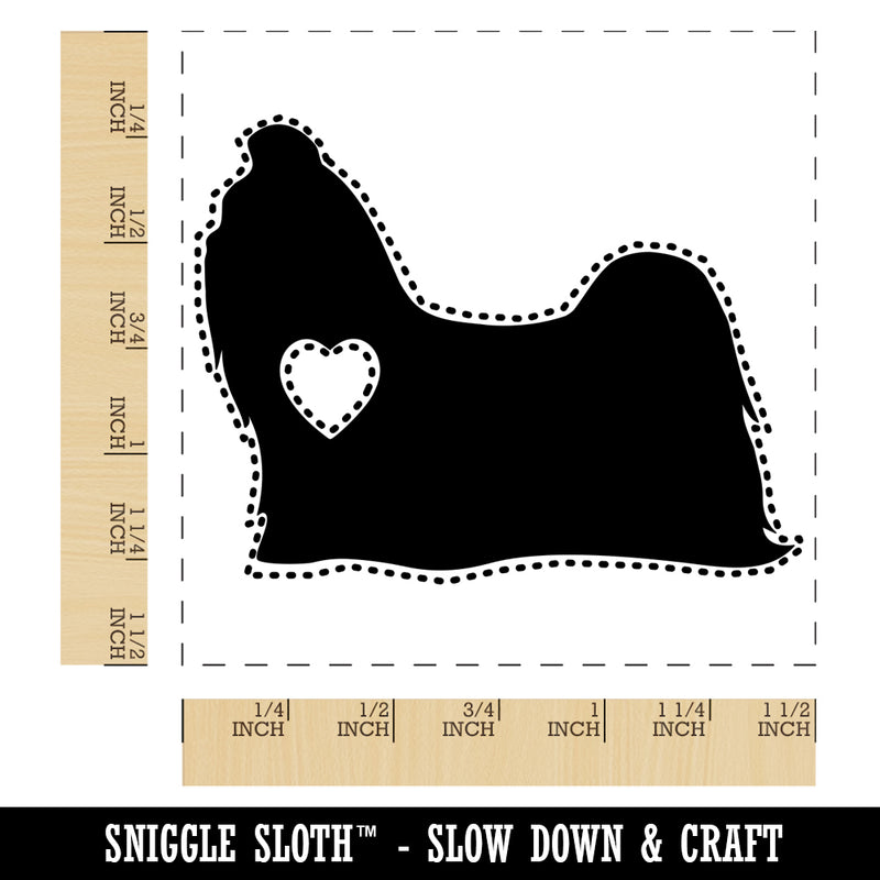 Shih Tzu Dog with Heart Self-Inking Rubber Stamp Ink Stamper