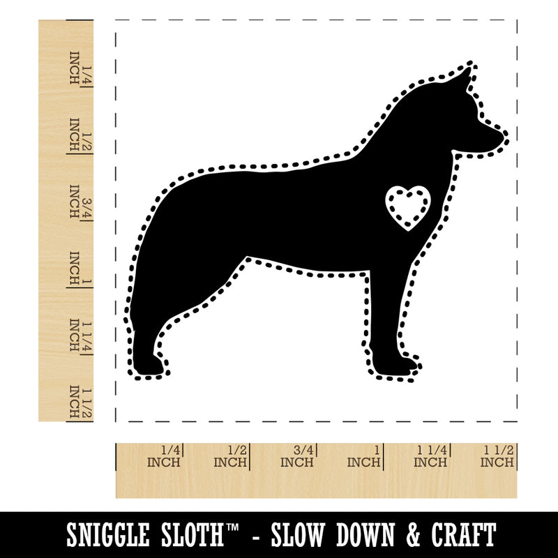 Siberian Husky Dog with Heart Self-Inking Rubber Stamp Ink Stamper
