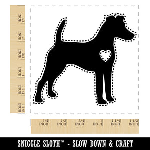 Smooth Fox Terrier Dog with Heart Self-Inking Rubber Stamp Ink Stamper