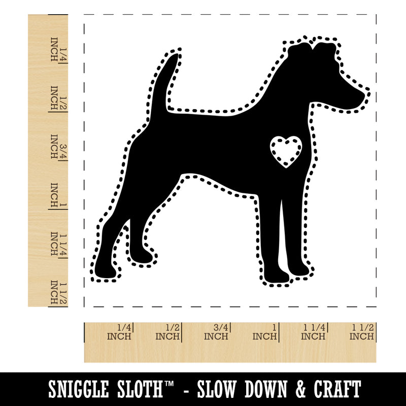 Smooth Fox Terrier Dog with Heart Self-Inking Rubber Stamp Ink Stamper