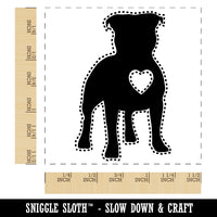Staffordshire Bull Terrier Dog with Heart Self-Inking Rubber Stamp Ink Stamper