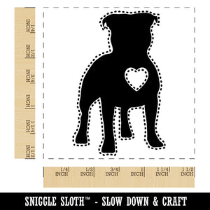 Staffordshire Bull Terrier Dog with Heart Self-Inking Rubber Stamp Ink Stamper