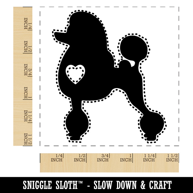 Standard Poodle Dog with Heart Self-Inking Rubber Stamp Ink Stamper