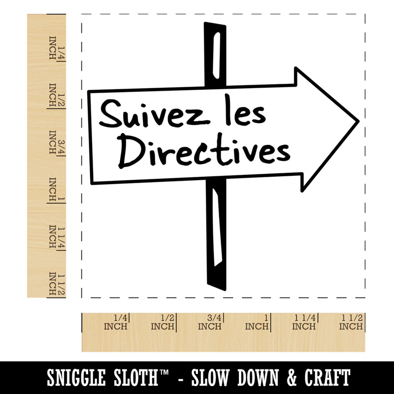 Suivez les Directives Follow Directions French Teacher Motivation Self-Inking Rubber Stamp Ink Stamper