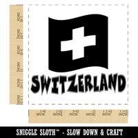 Switzerland with Waving Flag Cute Self-Inking Rubber Stamp Ink Stamper