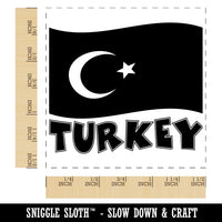 Turkey with Waving Flag Cute Self-Inking Rubber Stamp Ink Stamper